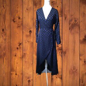Privacy Please Revolve Women's Small Polka Dot Long Sleeve Misha Wrap Dress NEW
